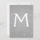 Silver Glitzer Monogram Sparkle Quinceanera Einladung (Vorderseite)