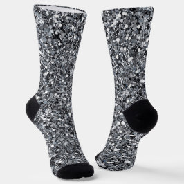 Silver Glitzer Muster Socken
