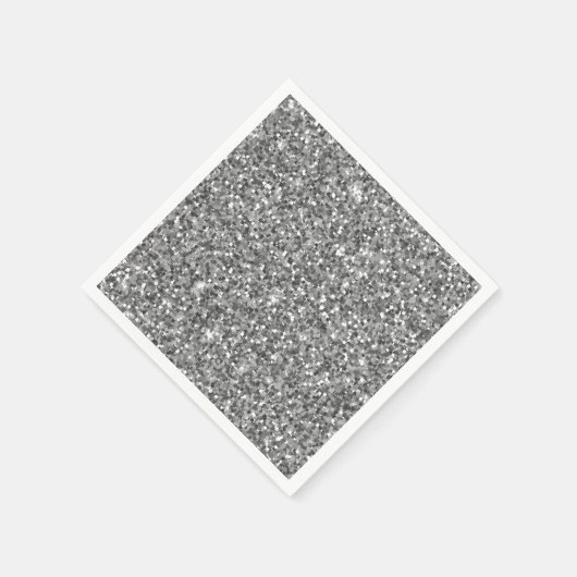 Silver Glitzer Napkin Serviette (Ecke)