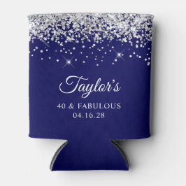 Silver Glitzer Navy Blue 40 & Fabulous Dosenkühler