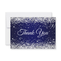 Silver Glitzer Navy Blue 40. Geburtstag