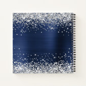 Silver Glitzer Navy Blue Foil 50th Birthday Guest Notizblock (Rückseite)