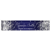 Silver Glitzer Navy Blue Gradient Namensplakette (Vorderseite)