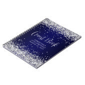 Silver Glitzer Navy Blue Ombre 40th Birthday Guest Notizblock (Linke Seite)