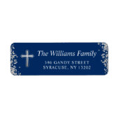 Silver Glitzer Navy Blue Religious Rücksendeadress (Vorne)