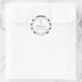 Silver Glitzer Navy Blue Stripes Erste Kommune Runder Aufkleber (Tasche)