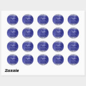 Silver Glitzer New Deep Blue Foil Abschluss Runder Aufkleber (Blatt)