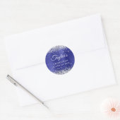 Silver Glitzer New Deep Blue Foil Abschluss Runder Aufkleber (Umschlag)
