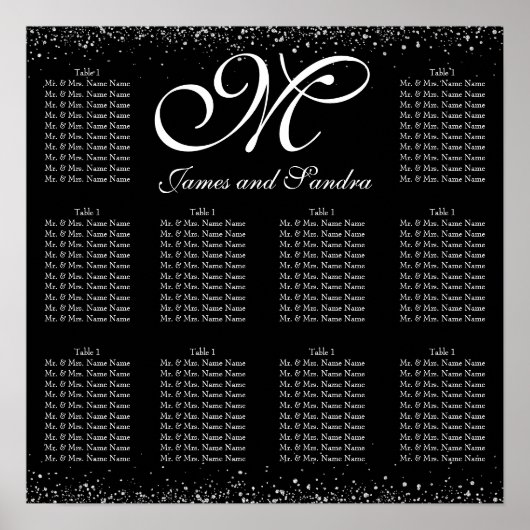 Silver Glitzer Night Sky Poster (Vorne)