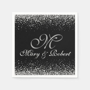Silver Glitzer Night Sky Serviette
