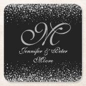 Silver Glitzer Night Sky Wedding Untersetzer (Vorderseite)