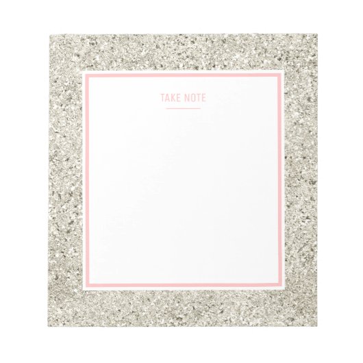 Silver Glitzer Notizblock (Vorderseite)