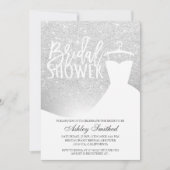 Silver Glitzer Ober-Folie Brautparty Einladung (Vorderseite)