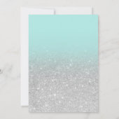 Silver Glitzer ombre aquamarin Drehbuch dreizehn G Einladung (Rückseite)