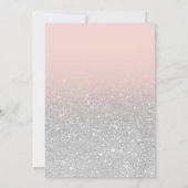 Silver Glitzer ombre blush pink Sweet 16 Einladung (Rückseite)