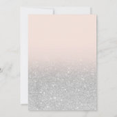 Silver Glitzer ombre blush rosa Drehbuch Hochzeit Einladung (Rückseite)