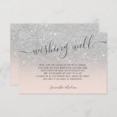 Silver Glitzer ombre blush Skript gut wünschen Begleitkarte (Vorne/Hinten)