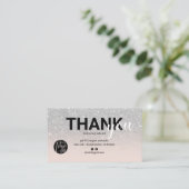 Silver Glitzer ombre coole Logo Bestellung Vielen  Visitenkarte (Stehend Vorderseite)