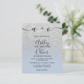 Silver Glitzer ombre dusty Blue Budget Hochzeit (Stehend Vorderseite)