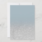 Silver Glitzer ombre dusty blue script wedung Einladung (Rückseite)