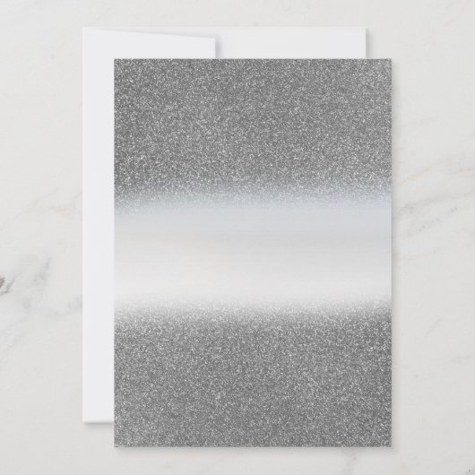 Silver Glitzer Ombre, Eiffelturm Quinceanera Einladung (Rückseite)