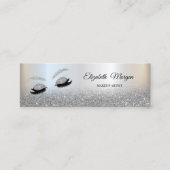 Silver Glitzer Ombre Elegante Imitate Lashes Mini Visitenkarte (Vorderseite)