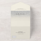 Silver Glitzer ombre Elfenbeinskripte Hochzeit All In One Einladung (Außenbereich)