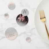 Silver Glitzer ombre Erröten Rosa Foto Sweet 16 Konfetti (Gruppe)