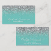Silver Glitzer Ombre Fading Modern Chic Visitenkarte (Vorne/Hinten)