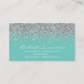 Silver Glitzer Ombre Fading Modern Chic Visitenkarte (Rückseite)