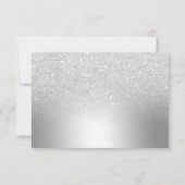 Silver Glitzer ombre Folie UAWG Qr Code Hochzeit RSVP Karte (Rückseite)