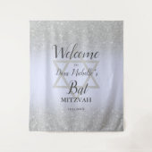 Silver Glitzer ombre lavender chic Bat Mitzvah Wandteppich (Vorderseite)
