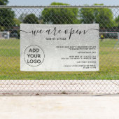 Silver Glitzer ombre Logo Marmor Wir sind offen Banner (Insitu)