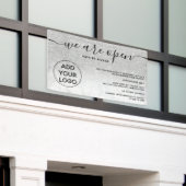 Silver Glitzer ombre Logo Marmor Wir sind offen Banner (Äußeres Gebäude)