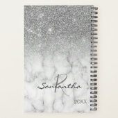 Silver Glitzer Ombre Marble Yeypgramm Planer (Rückseite)