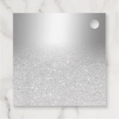 Silver Glitzer ombre metallic danke Ihnen Hochzeit Geschenkanhänger (Rückseite)