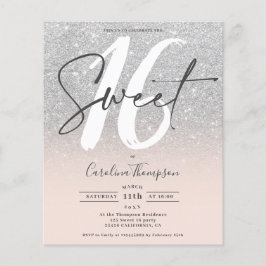 SIlver Glitzer ombre rosa Foto Budget Sweet 16