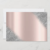 Silver Glitzer Ombre Rose Gold Hochzeit Einladung (Rückseite)