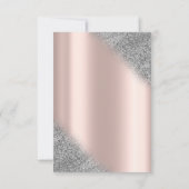 Silver Glitzer Ombre Rose Gold Hochzeitsempfang Einladung (Rückseite)