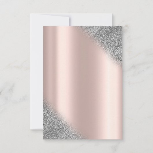 Silver Glitzer Ombre Rose Gold Probe Abendessen Einladung (Rückseite)