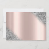 Silver Glitzer Ombre Rose Gold Save the Date (Rückseite)