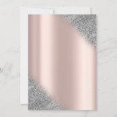 Silver Glitzer Ombre Rose Gold Wedding Einladung (Rückseite)