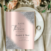 Silver Glitzer Ombre Rose GoldSpeichern Sie das Da Save The Date