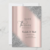 Silver Glitzer Ombre Rose GoldSpeichern Sie das Da Save The Date (Vorderseite)