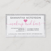 Silver Glitzer ombre script makeup marble 10 Treuekarte (Rückseite)