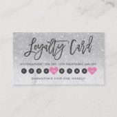 Silver Glitzer ombre script makeup marble 10 Treuekarte (Vorderseite)