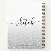 Silver Glitzer Ombre Sketchbook Name Notizblock (Rückseite)