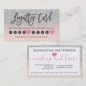 Silver Glitzer ombre Skript Make-up pink10 Treuekarte (Vorne/Hinten)