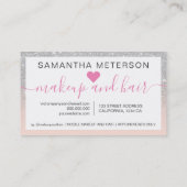 Silver Glitzer ombre Skript Make-up pink10 Treuekarte (Rückseite)