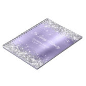 Silver Glitzer Pale Lavender Memorial Gästebuch Notizblock (Linke Seite)
